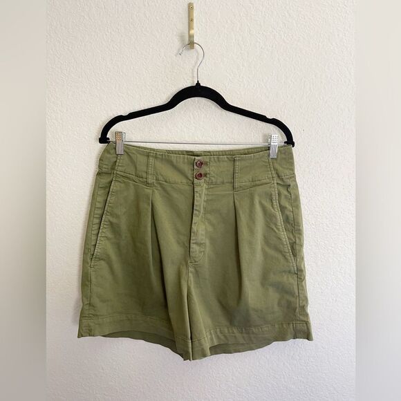 Alex Mill women’s pleated utility field shorts in Olive Green, Size 12 - Picture 3 of 7